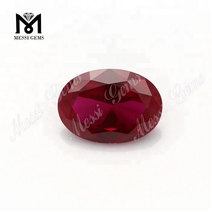 Овальные машинной огранки Red Ruby Gemstones Синтетические искусственные рубины для изготовления ювелирных изделий