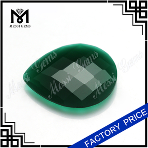 Натуральный нефритовый камень оптом груша граненый зеленый нефрит для ювелирных изделий кольца