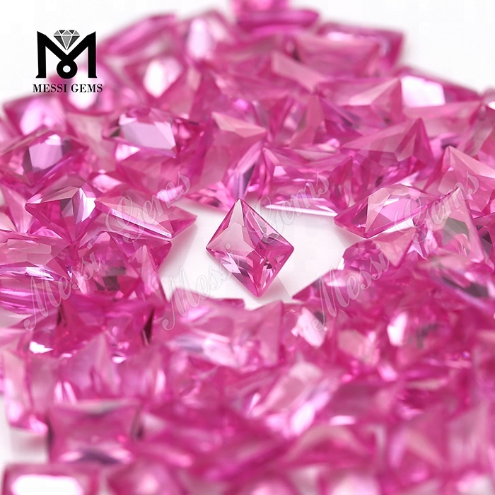Оптовая цена прямоугольника 4x6 мм 2 # розовый рубиновый камень синтетический корунд