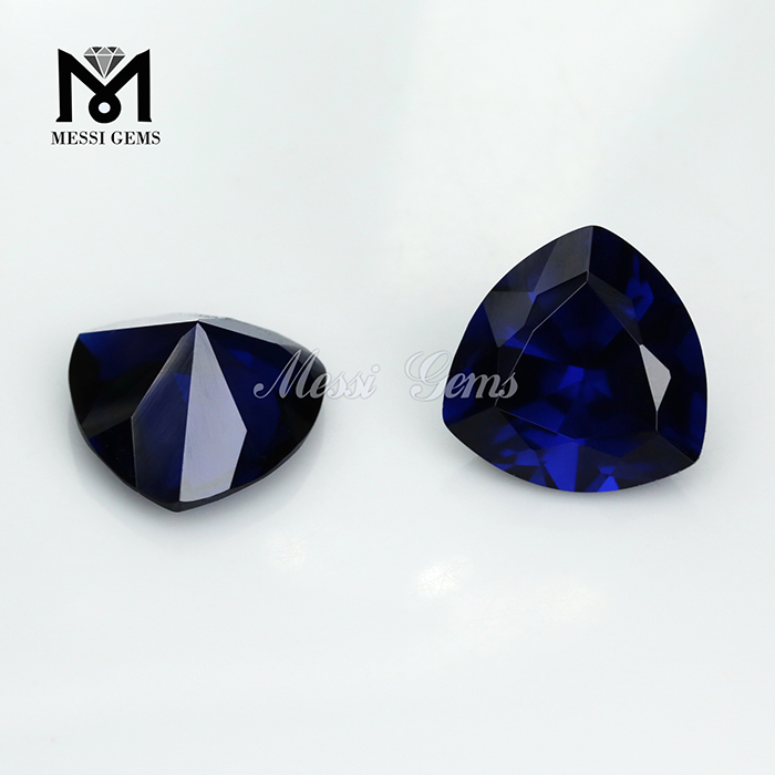 синтетические камни триллионной огранки темно-синяя шпинель, драгоценный камень с голубой шпинелью