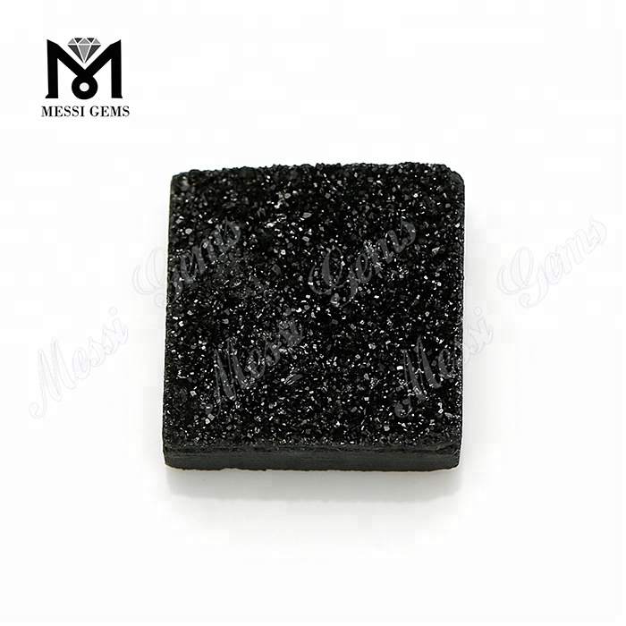 Друзы формы 12кс12мм черного квадрата камня Друзы естественные для ювелирных изделий