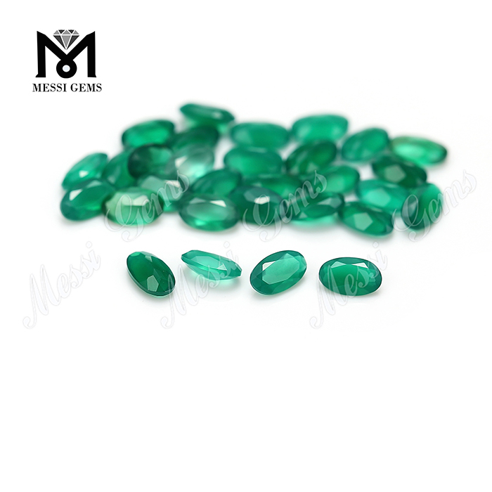 Натуральный свободный драгоценный камень зеленого агата 3x5 мм овальной огранки цена