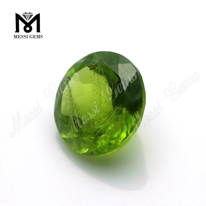 Натуральный круглый оливково-зеленый оливиновый камень