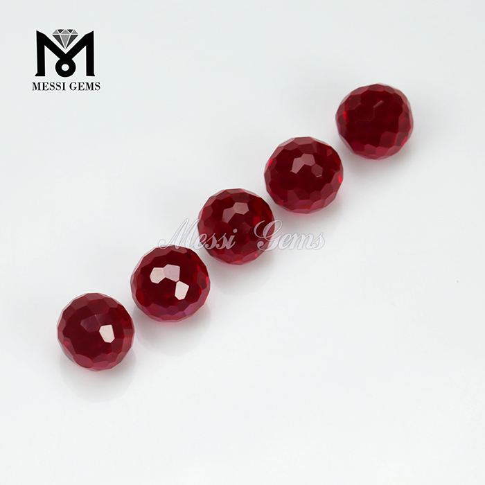 Оптовый синтетический граненый корунд, свободный 5 #, красный рубиновый драгоценный камень из бисера