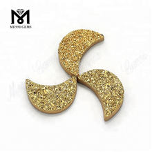 Оптовая продажа 24K Gold Natural Druzy Agate Stone для изготовления ювелирных изделий