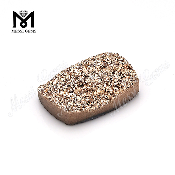 Драгоценный камень Druzy Gemstone из натурального розового золота с плоской задней подушечкой огранки 10x14 мм Druzy Stone