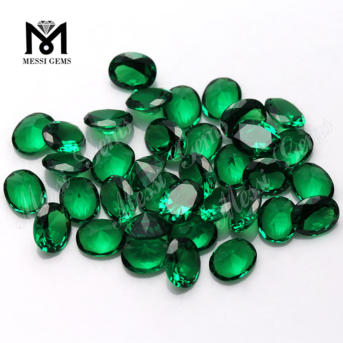 рыхлый синтетический овальный зеленый 8*10 нано драгоценный камень
