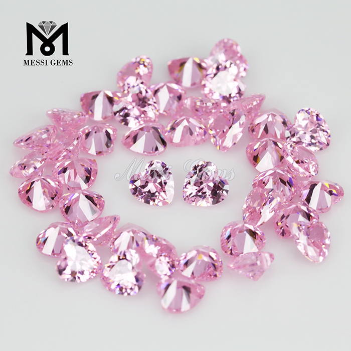 Высококачественный розовый синтетический корунд для резки сердца купить рубиновый драгоценный камень