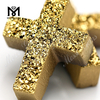 Полированные натуральные драгоценные камни 24K Gold Cross Agate Druzy Stones