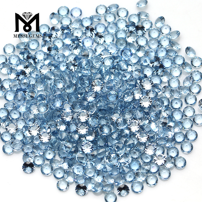 Круглая 5,0 мм небесно-голубой цвет # 106 синтетическая шпинель