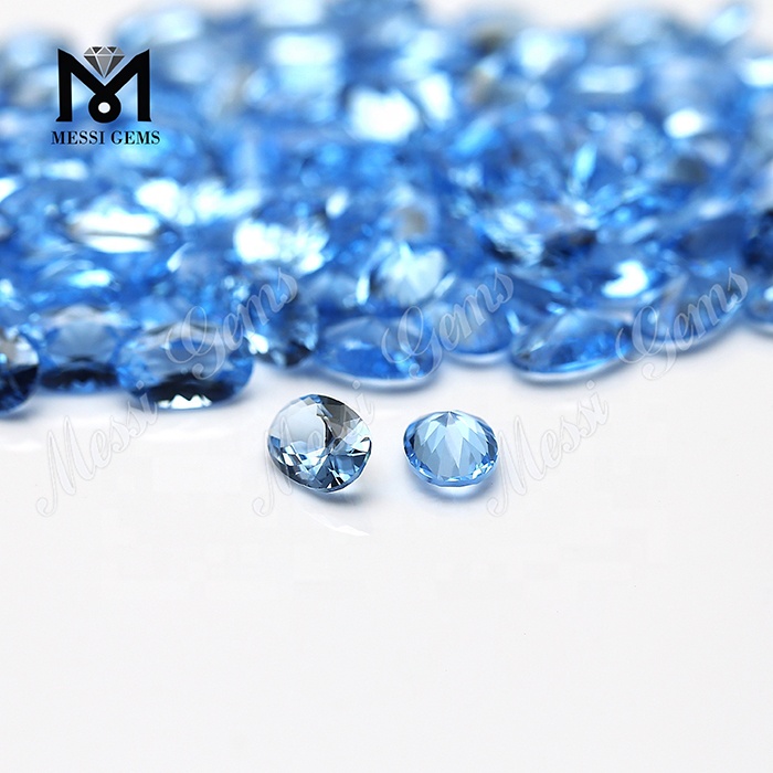 wholesale овальный 4 * 6 мм небесно-голубой нано сыпучий драгоценный камень