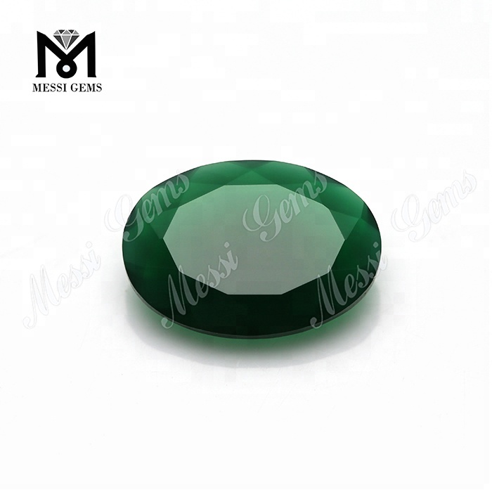 заводская цена овальной огранки 8*10 мм зеленый халцедон агат камень