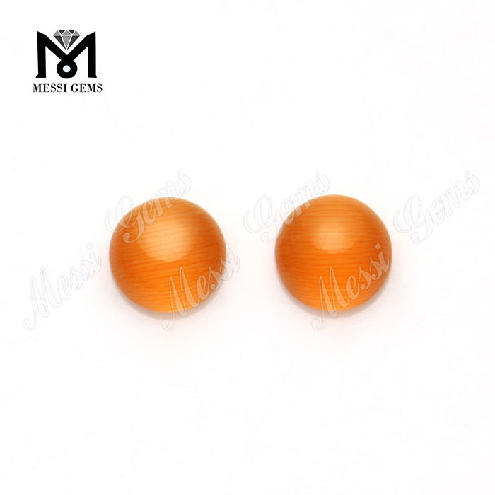 8,0 мм оранжевый круглый кабошон хризоберилл кошачий глаз стеклянный драгоценный камень