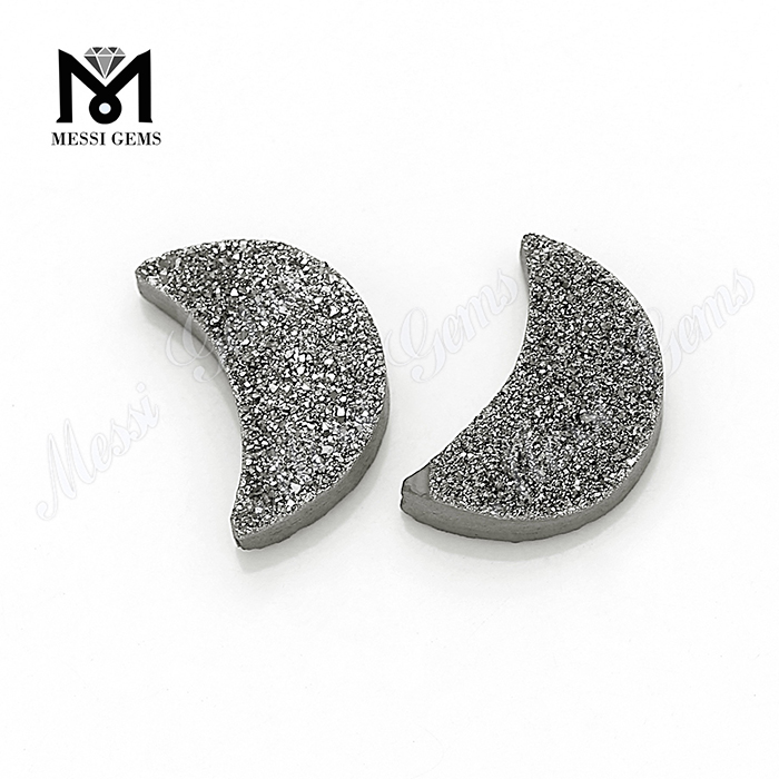 Оптовый серебряный цвет натуральный камень агата Druzy для изготовления ювелирных изделий