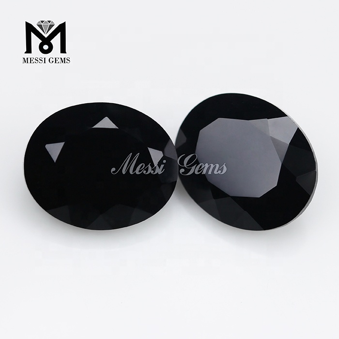 7x9 мм Китай овальной огранки черный цвет стекла камень драгоценные камни