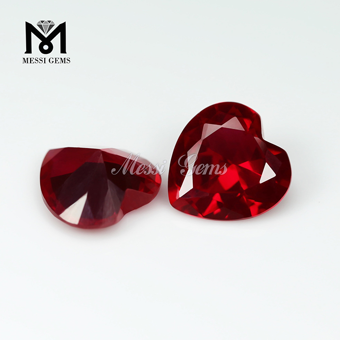 Свободный драгоценный камень синтетический рубин в форме сердца заводские цены на рубин