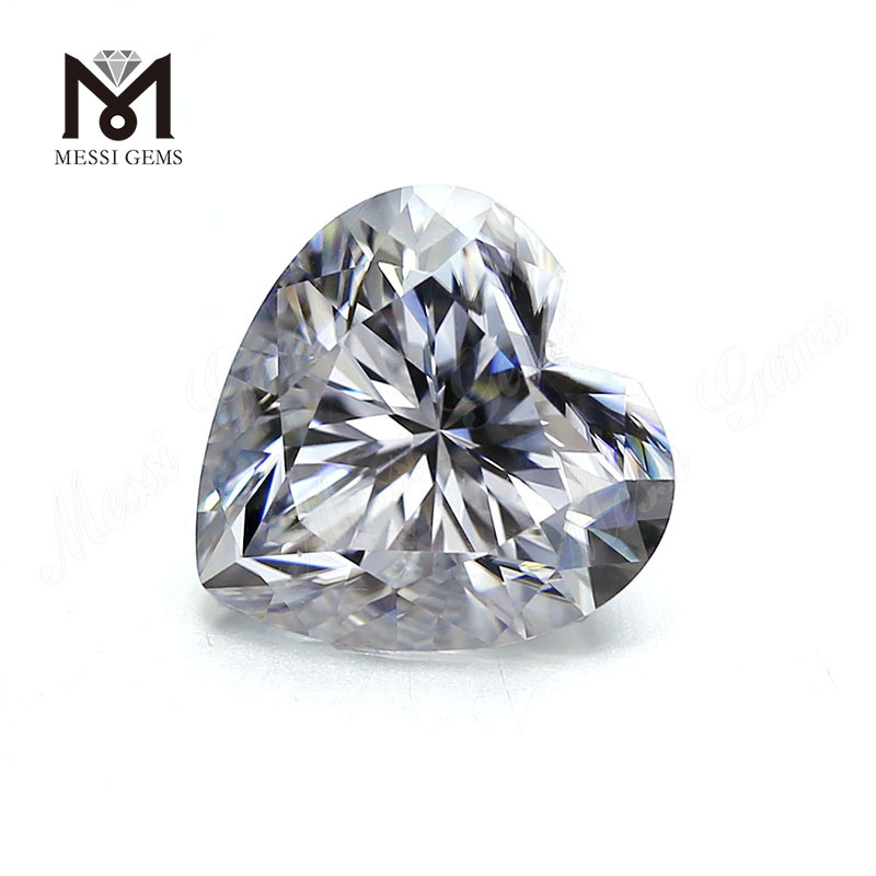 Большой размер 14x14 мм, белый муассанитовый бриллиант огранки «сердце» за карат