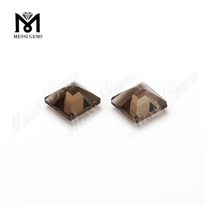 wholesale натуральный рыхлый квадратный драгоценный камень 6 * 6 мм дымчатый кварц