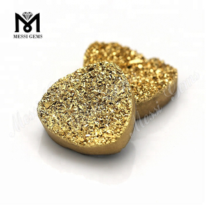 оптовый триллион огранки золота натуральный друзовый агат драгоценный камень