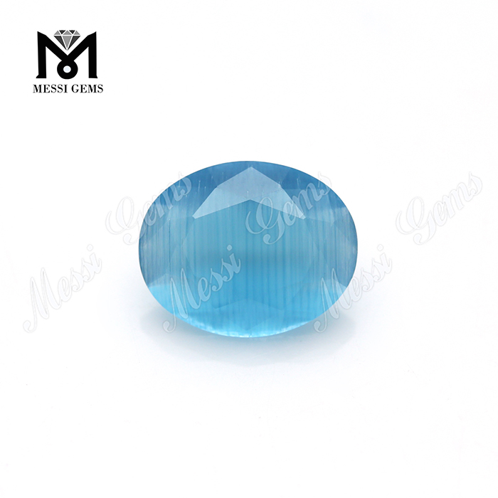 Учжоу круглый кристалл кошачий глаз синий стеклянный камень