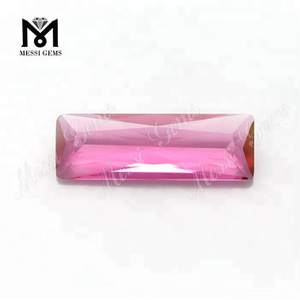 wholesale 8x24 мм розовый сапфировый багетный стеклянный камень