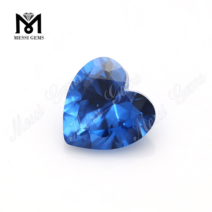 Синий синтетический драгоценный камень шпинель 10x10 мм сердцевидной огранки 119 #