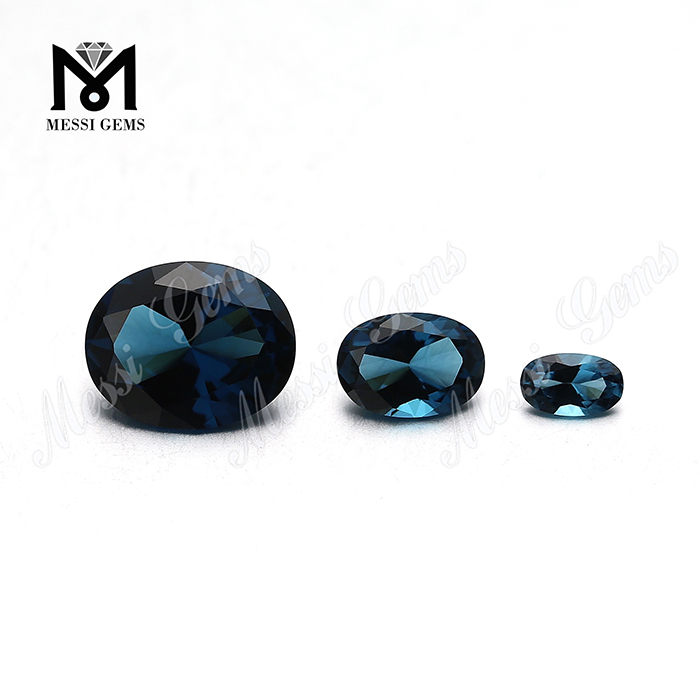 Восковое литье, овальная огранка, 10x12 мм, лондонский синий, наноситаловый камень