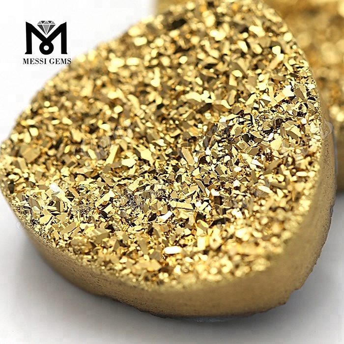 оптовый триллион огранки золота натуральный друзовый агат драгоценный камень
