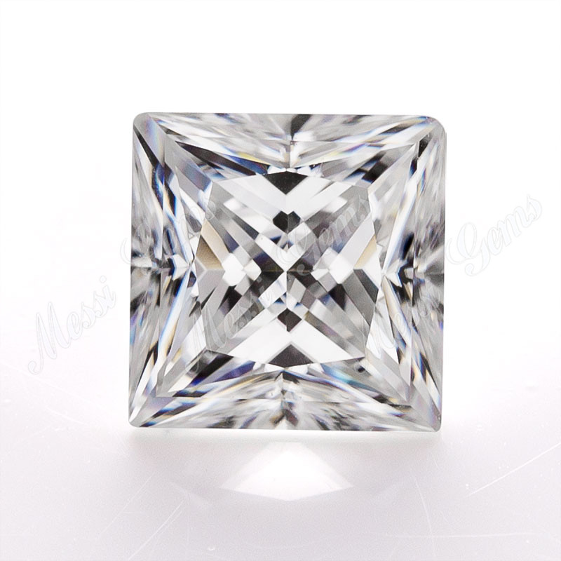 квадратный камень огранки «принцесса» россыпью муассанит бриллиант