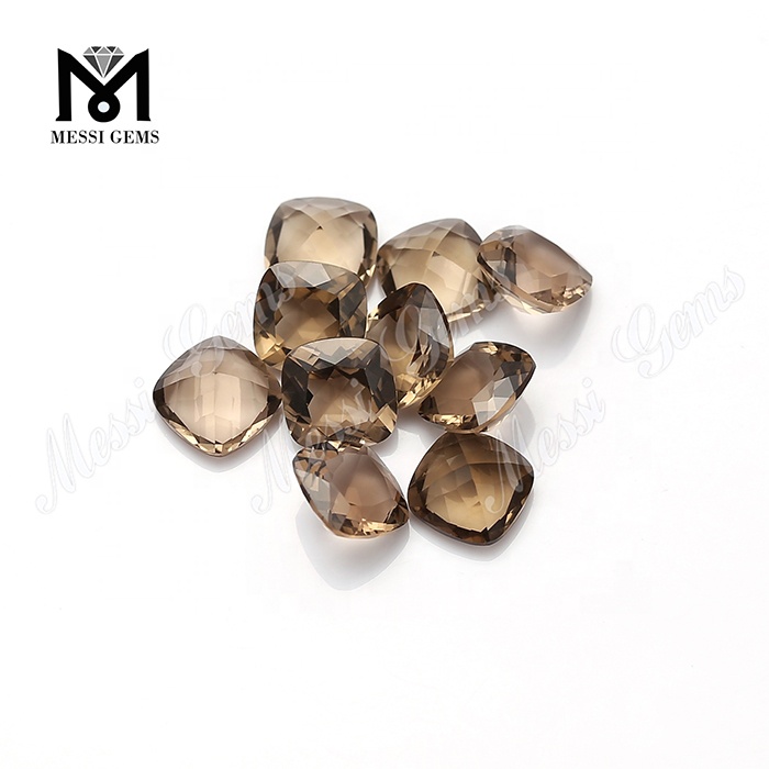 натуральный кристаллический камень дымчатый кварц 6x6 мм огранки «кушон»