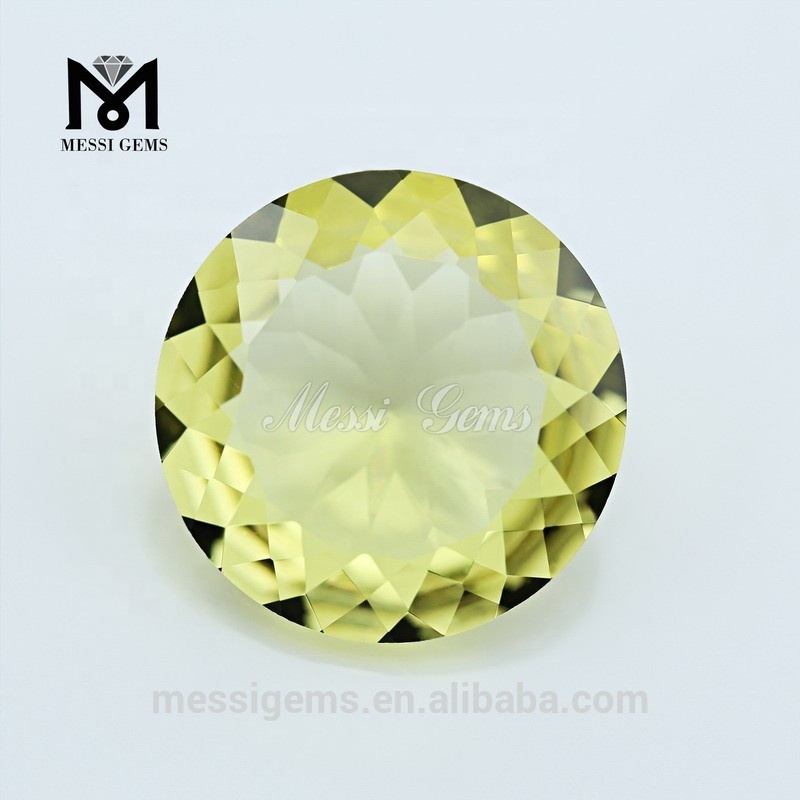 Оптовый свободный круглой формы лимонный цитрин хрустальный стеклянный камень