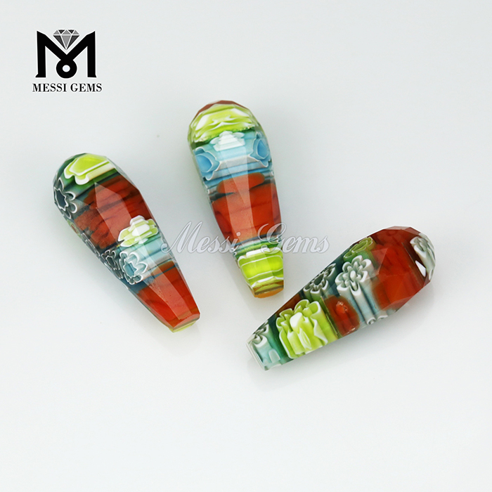 формы капли с разными цветами Мурано Морозная бусина Millefiorie