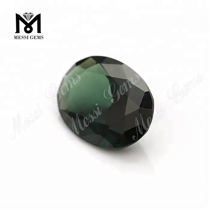 Синтетический камень 10x14 мм овальной формы 152 # зеленый шпинель