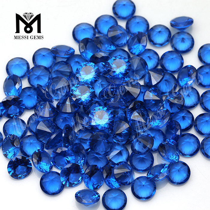 Китай Круглая бриллиантовая огранка № 119 Шпинель Светло-голубой синтетический сапфировый камень