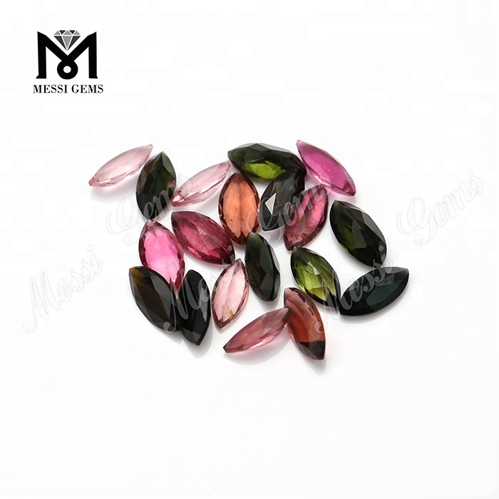 Оптовый производитель природного многоцветного турмалина 5 x 10 мм драгоценный камень огранки «маркиза»