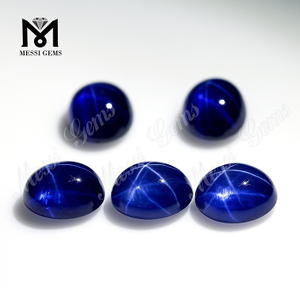 Учжоу оптовая цена синтетический голубой звездчатый сапфир овальный камень