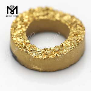 24-каратный золотой цвет машинной огранки натуральный драгоценный камень друзы агат