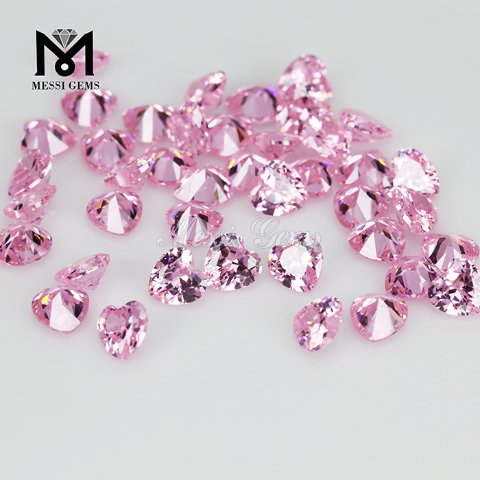 Высококачественный розовый синтетический корунд для резки сердца купить рубиновый драгоценный камень