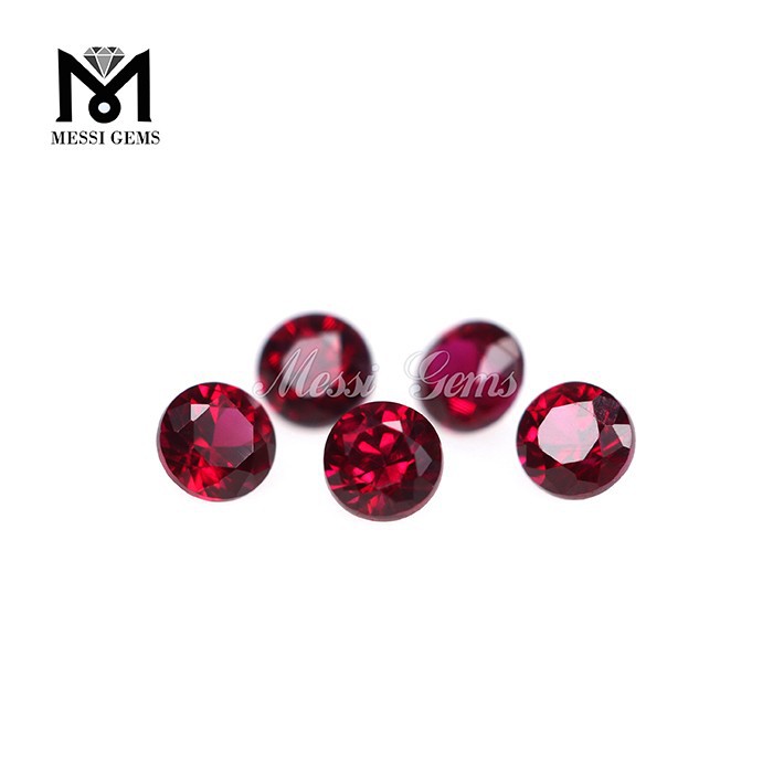 Круглый блестящий необработанный красный корунд 8# Драгоценный камень оптом Рубиновый камень