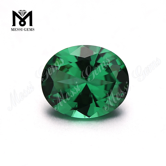 Синтетический нано-драгоценный камень овальной формы, зеленый наноситал