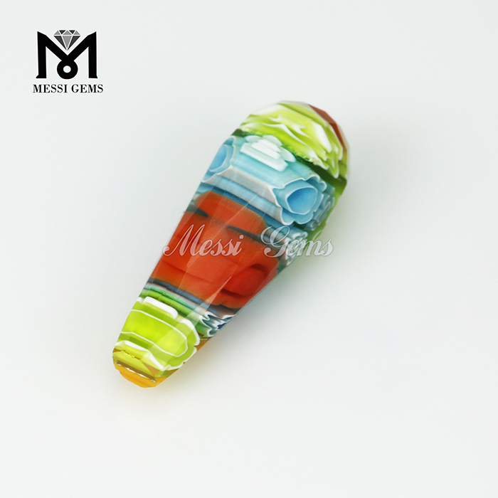 формы капли с разными цветами Мурано Морозная бусина Millefiorie