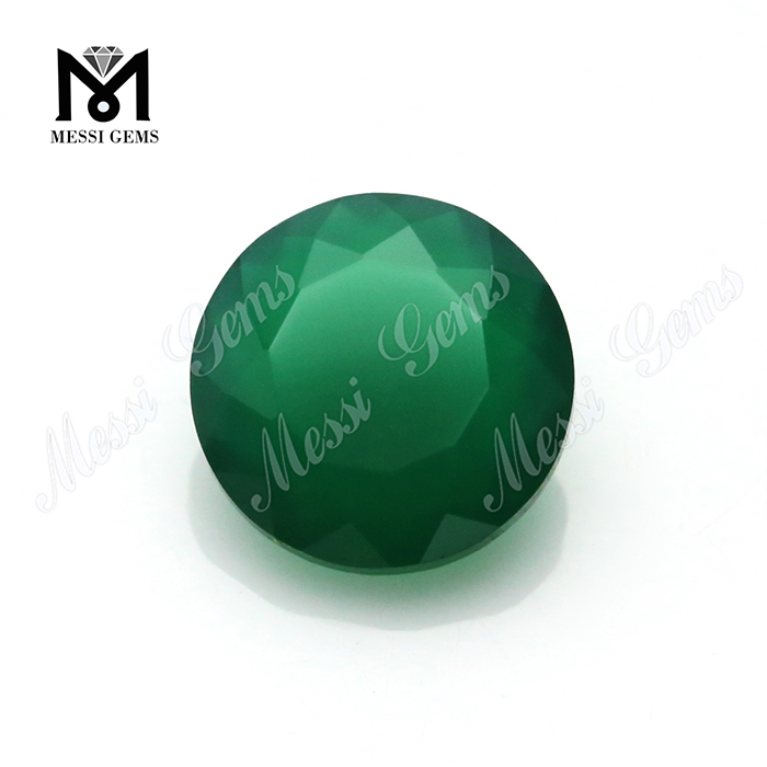Круглая форма 8 мм темно-зеленый агат