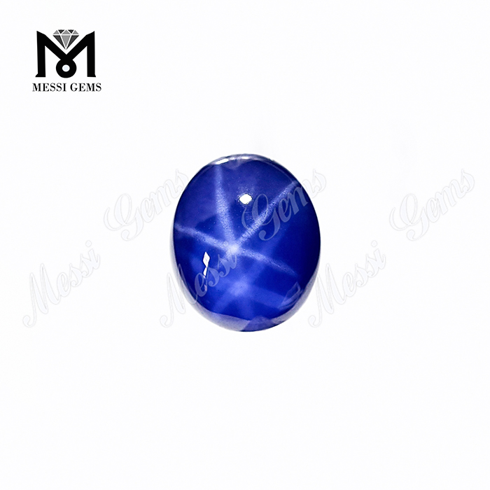 Овальная плоская звезда Сапфир Кабошон Синий сапфир Звездчатый камень