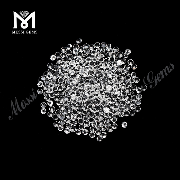 Свободный белый кристаллический круглый гидротермальный драгоценный камень 2,0 мм