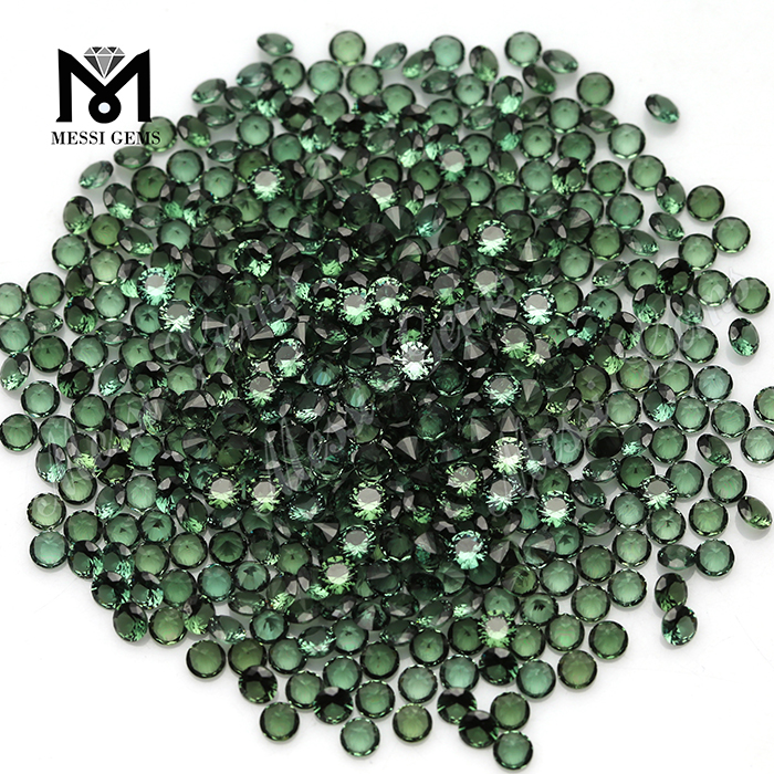 Оптовая цена MessiGems 152 # Синтетическая шпинель Круглая зеленая шпинель