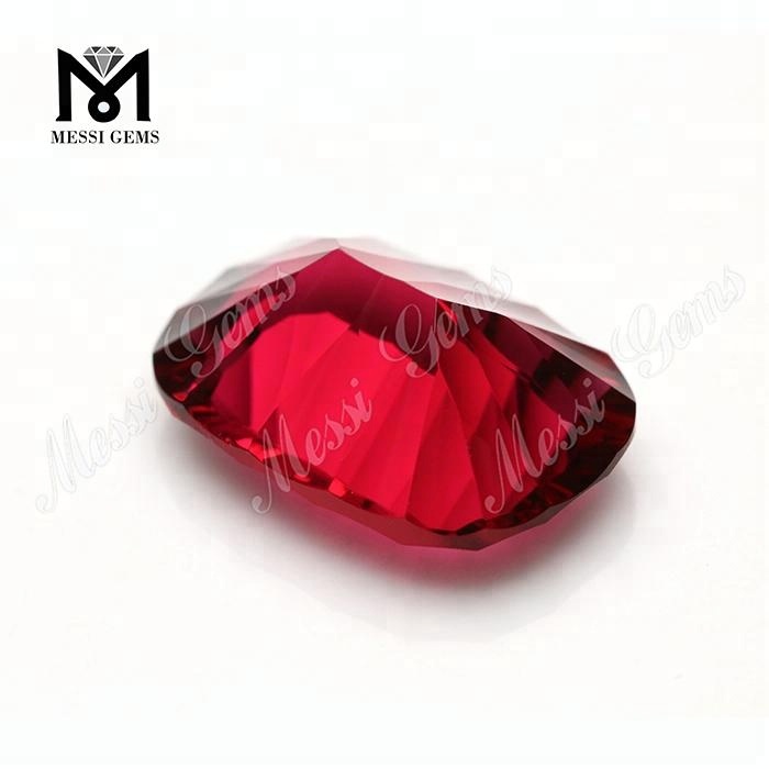 Подушка 13 X 18 мм вогнутая огранка красный стеклянный драгоценный камень
