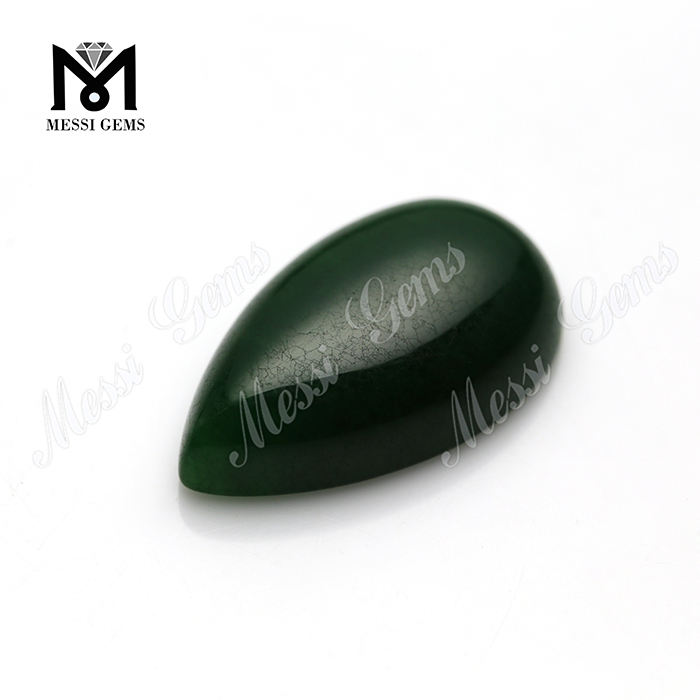 Натуральный зеленый нефрит в форме груши 14x24 мм нефритовый камень