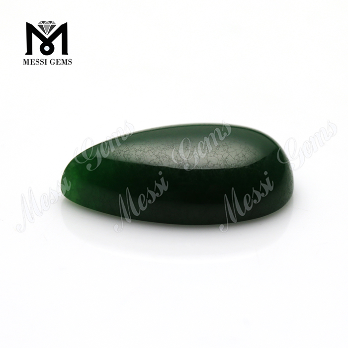 Натуральный зеленый нефрит в форме груши 14x24 мм нефритовый камень