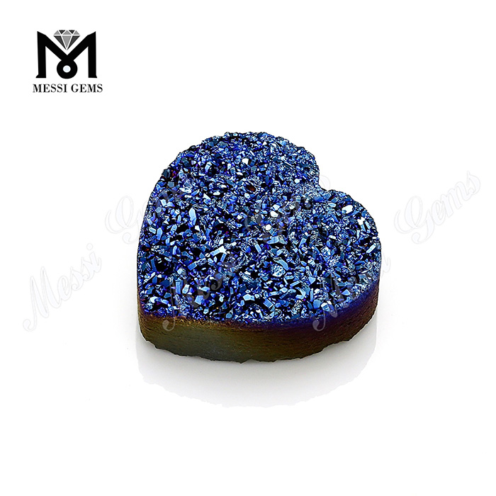 Естественный камень агата Друзы формы сердца 12кс12мм голубой Друзы свободный