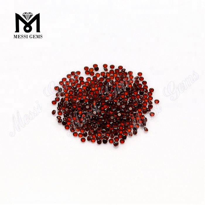 wholesale небольшой размер круглой бриллиантовой огранки красный гранат натуральные драгоценные камни